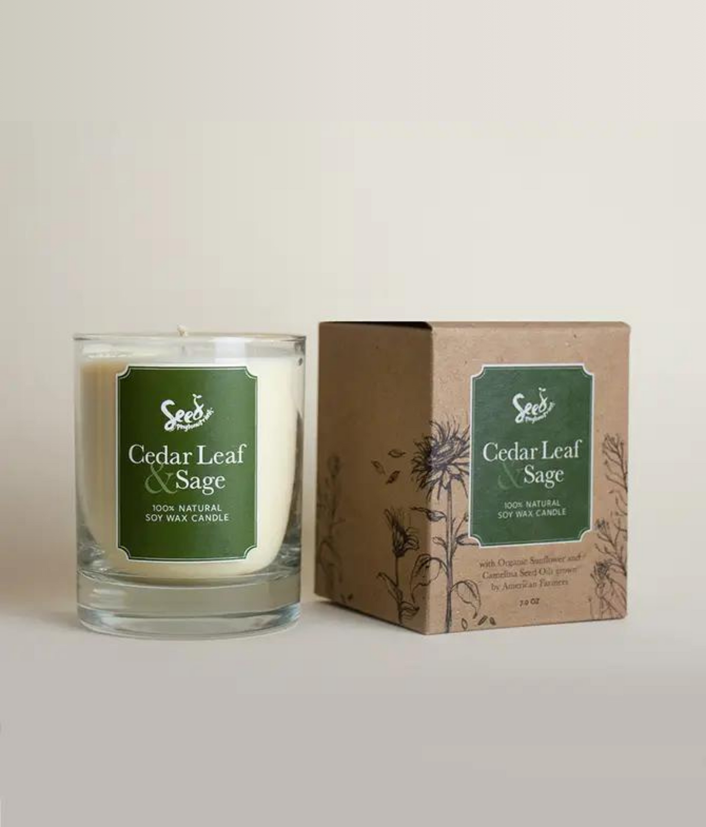 Seed Phytonutrients Cedar Leaf & Sage Candle